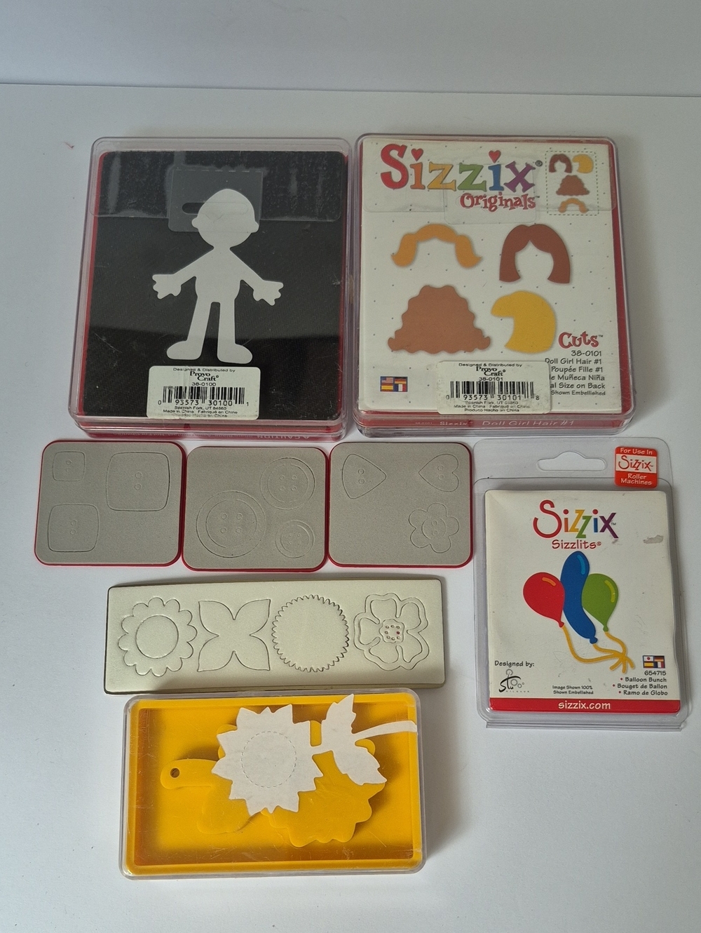 Sizzix Die Cut Dies Boy Hair Flowers Buttons Balloons